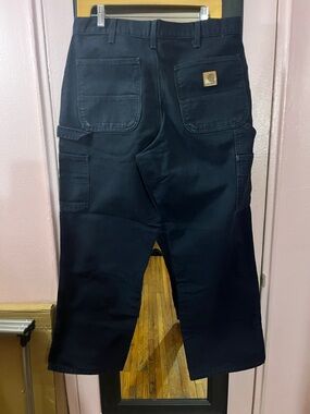 Carhartt Men's Black Cargo Work Pants with Back Pockets